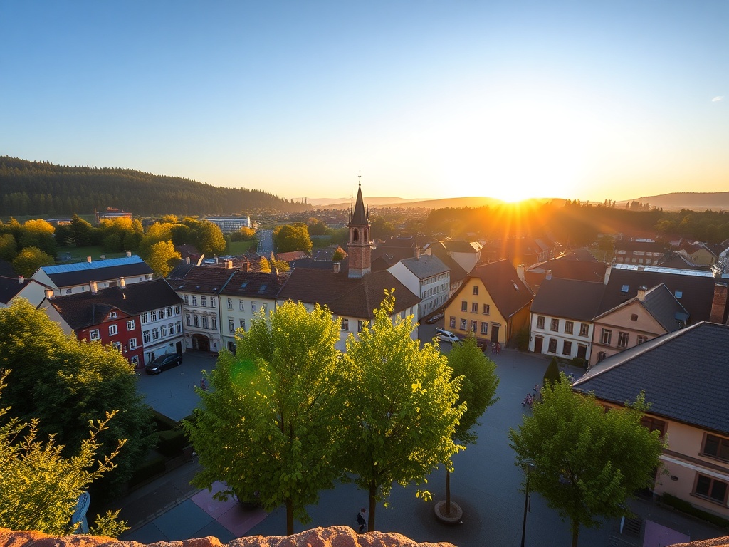 Majówka w Miasteczku Śląskim - mieszkańcy cieszą się długim weekendem na tle zieleni.
